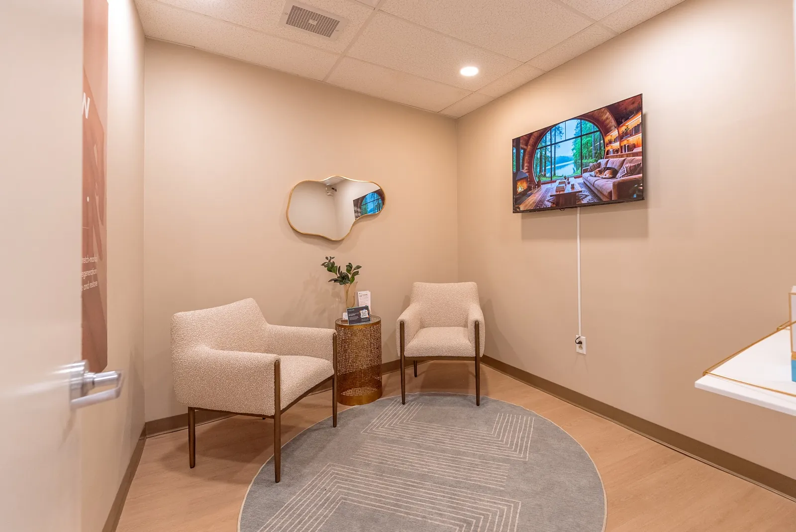 A private consultation corner at Nuvera Med Spa