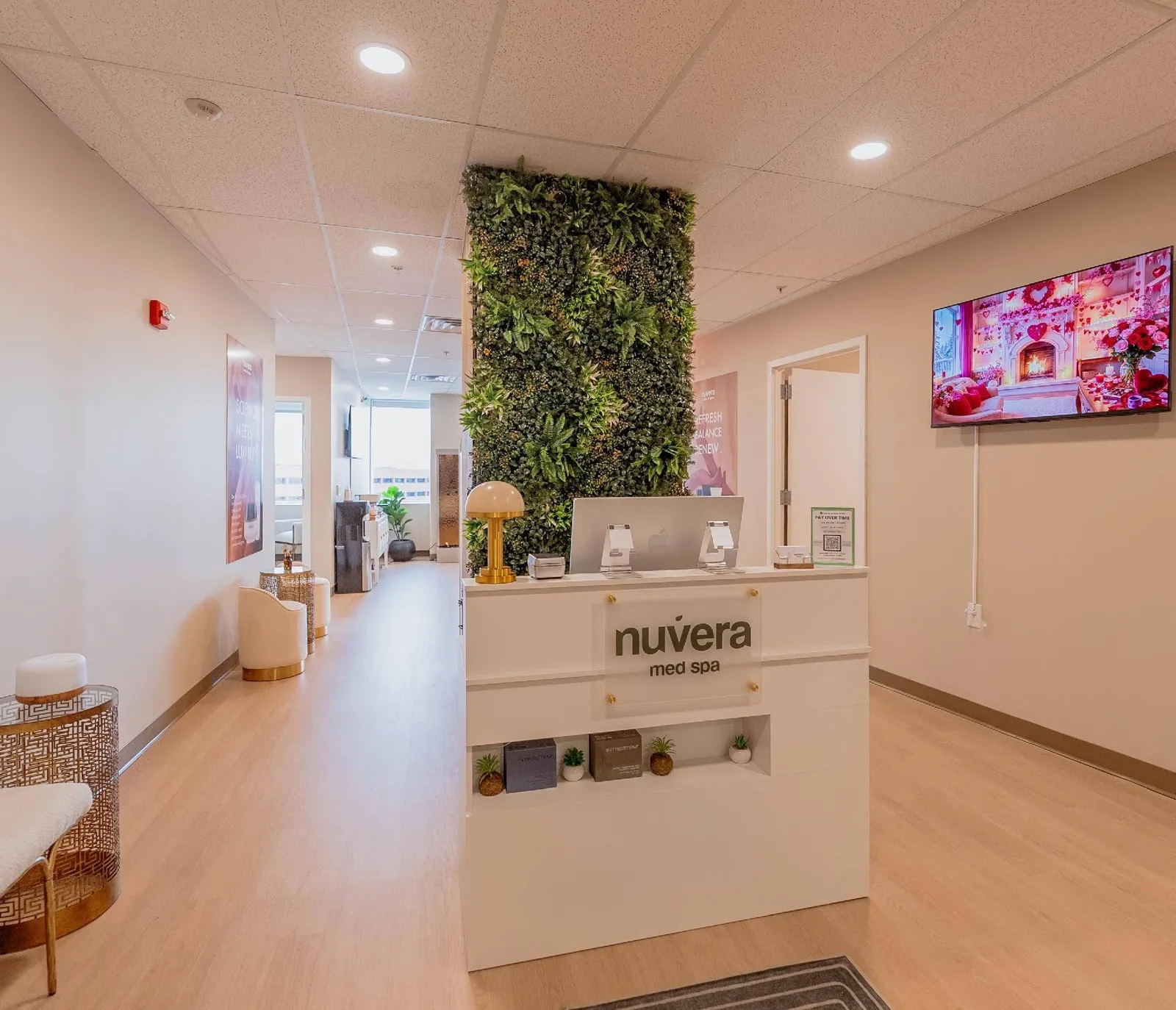 Nuvera reception with a living green wall